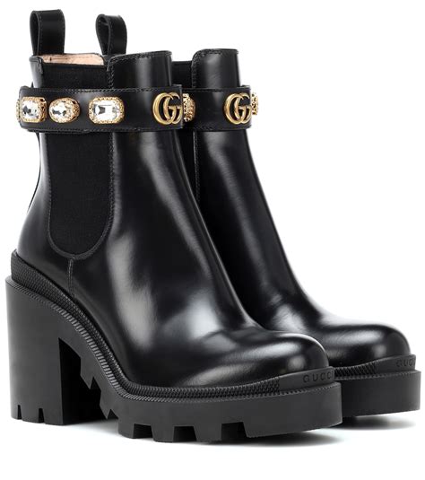 gucci patent chelsea boots|Gucci boots embellished.